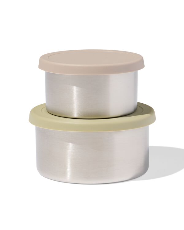 snackboxen rvs groen - 2 stuks - 80650205 - HEMA