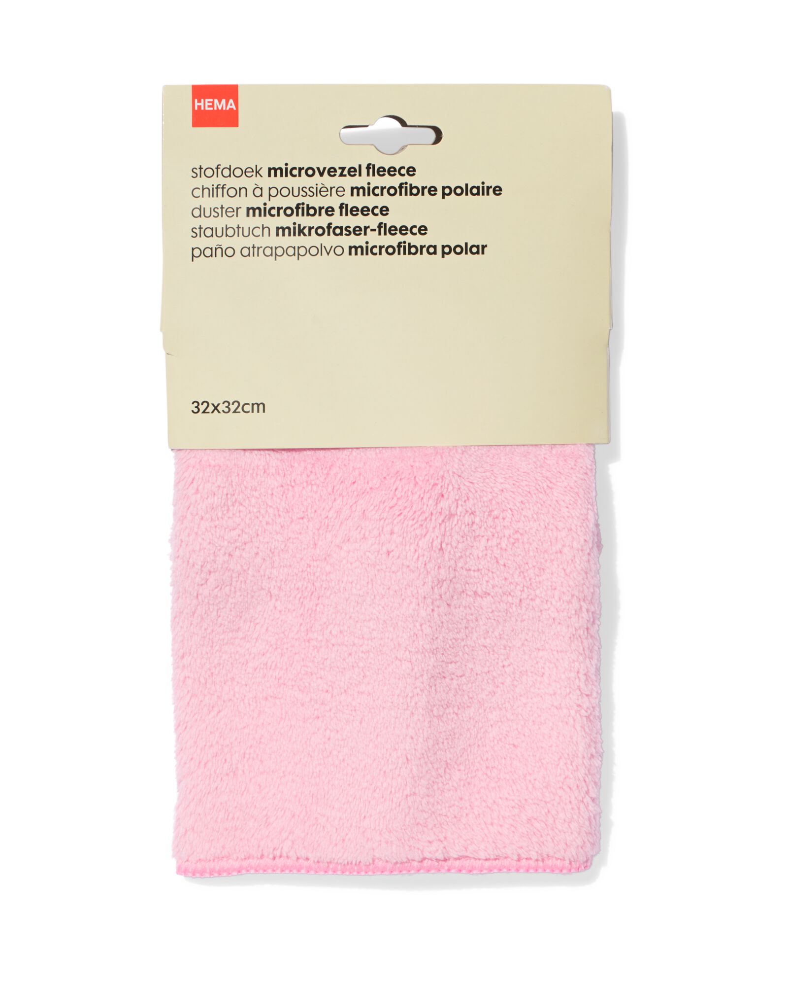 chiffon microfibre en polaire 32x32 rose - 20540072 - HEMA