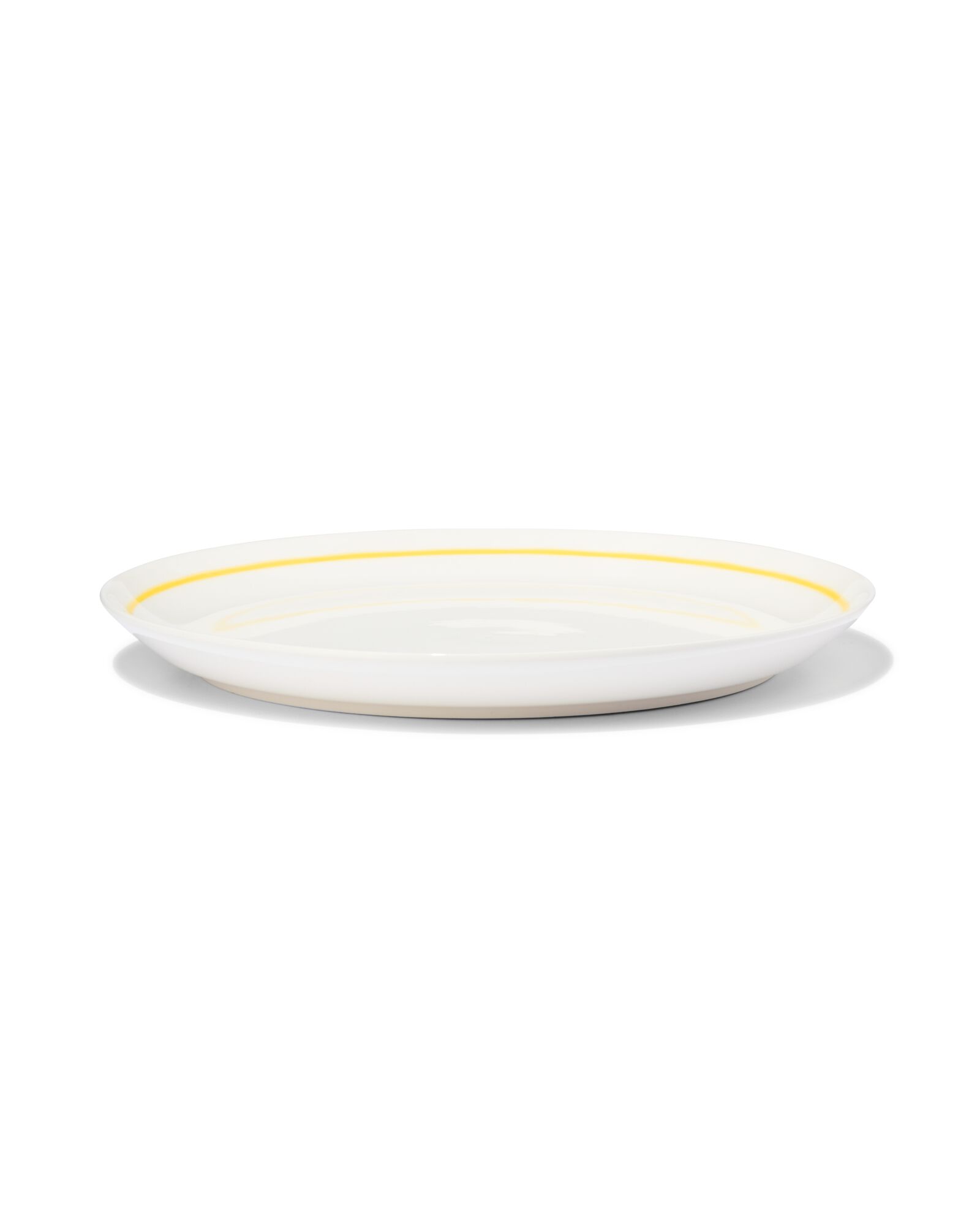 hema petite assiette ø21cm - new bone blanc et jaune - vaisselle dépareillée (white)