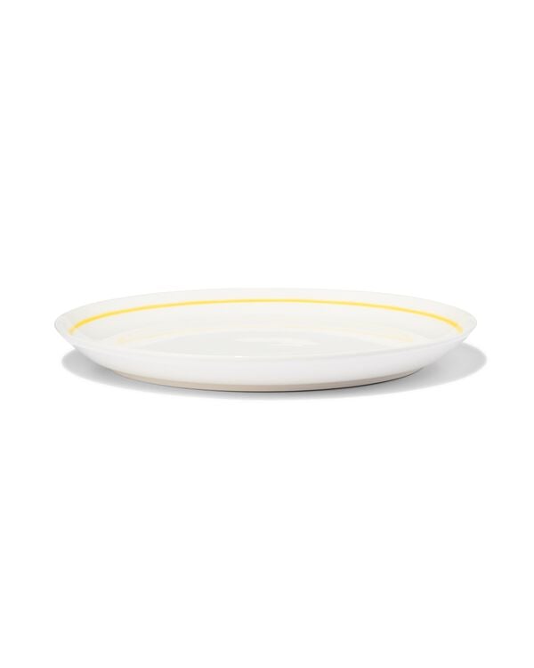 petite assiette Ø21cm - new bone blanc et jaune - vaisselle dépareillée - 9650027 - HEMA