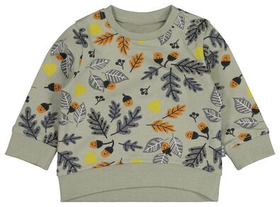 newborn sweater bladeren groen - 1000021190 - HEMA