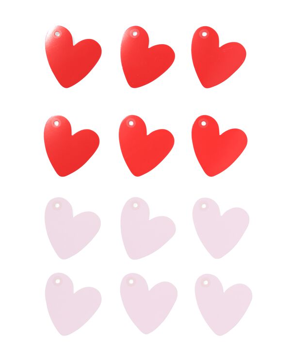 &eacute;tiquettes cadeaux coeur - 12 pi&egrave;ces - 14793302 - HEMA