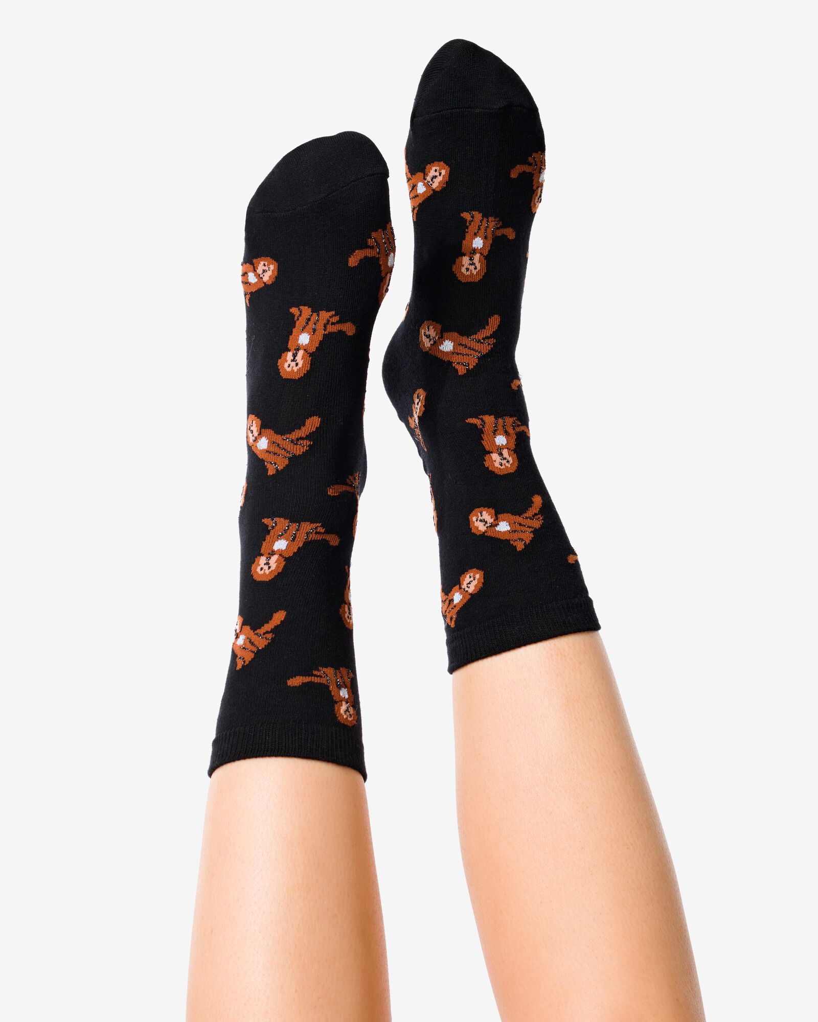 dames sokken met katoen - 2 paar zwart zwart - 4270435BLACK - HEMA