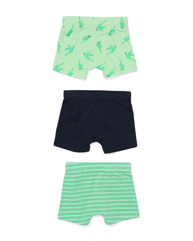 3 boxers enfant coton stretch oiseaux vert - 19271930GREEN - HEMA