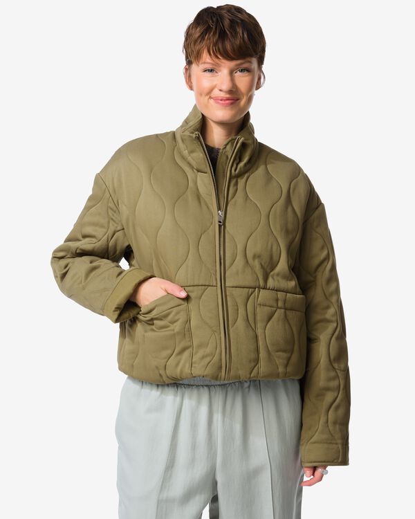 veste femme Jina matelass&eacute;e vert fonc&eacute; vert fonc&eacute; - 36207430DARKGREEN - HEMA
