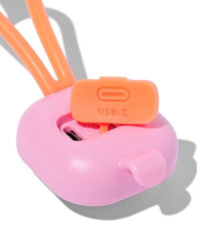 USB fietslampje voor- en achter roze  - 41150076 - HEMA