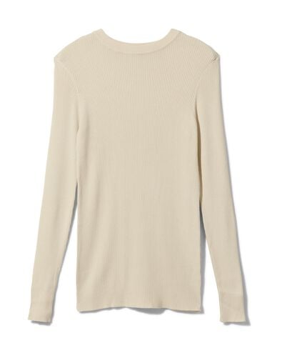 Damen- Pullover Louisa, gerippt eierschalenfarben - 1000029703 - HEMA