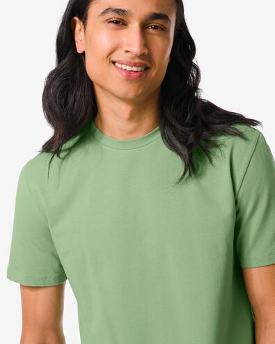 t-shirt homme regular fit col rond vert vert - 2114040GREEN - HEMA