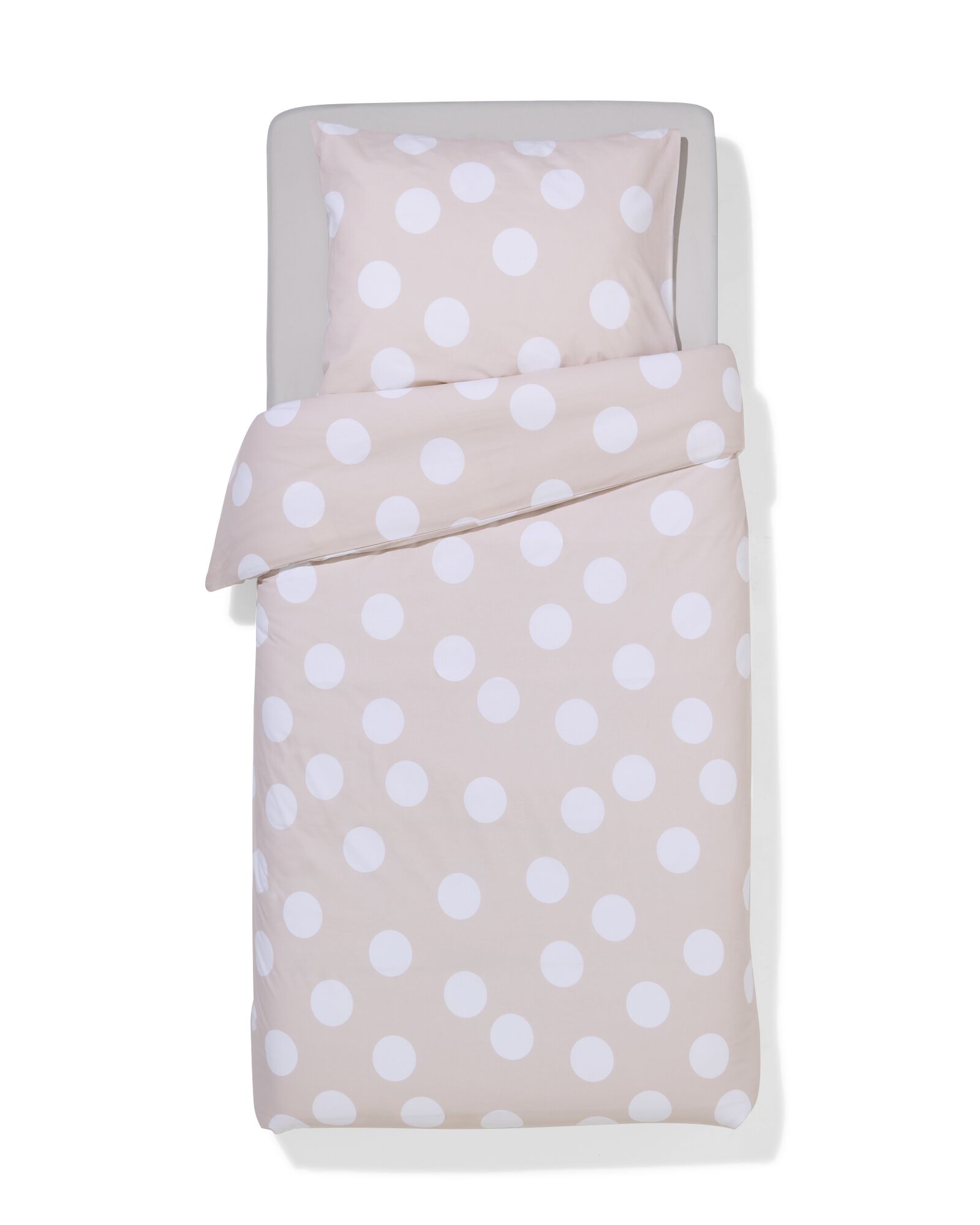 housse de couette 140x200/220 cm coton doux pois beige  - 5750140 - HEMA