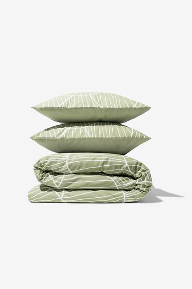 Bettwäsche, Soft Cotton, 200 x 220 cm, Pilze, grün - 5760034 - HEMA