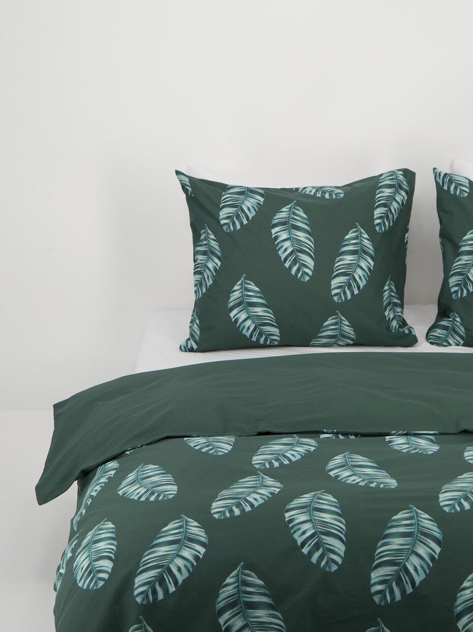 dekbedovertrek zacht katoen groen hema