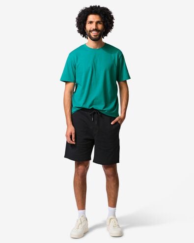 herenshort regular fit sweatstof zwart zwart - 2109850BLACK - HEMA