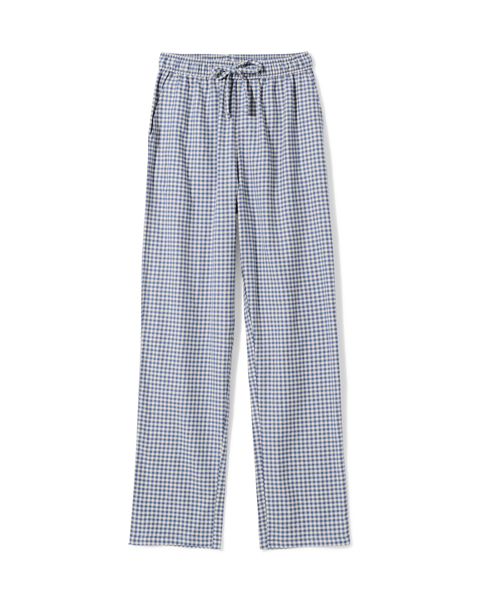 herenpyjamabroek flanel ruiten donkerblauw donkerblauw - 23675710DARKBLUE - HEMA
