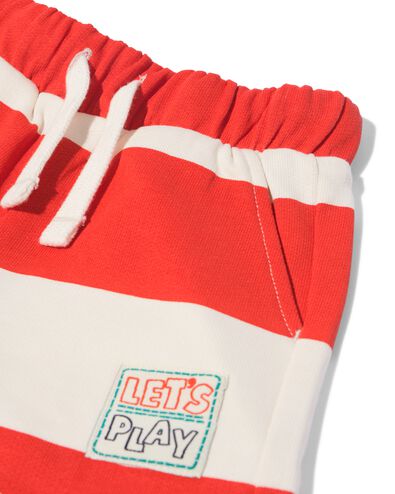 short b&eacute;b&eacute; coupe confortable tissu molletonn&eacute; rayures rouge rouge - 33187370RED - HEMA