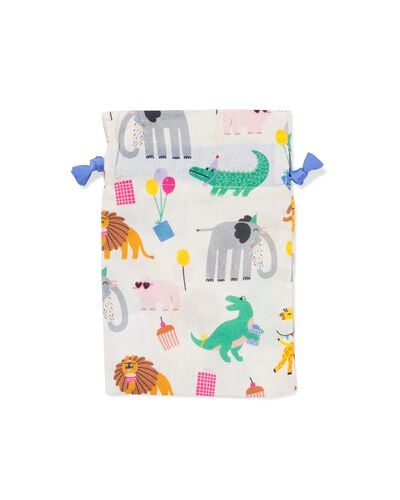 cadeauzakje 21x14cm katoen feestbeesten - 14710329 - HEMA