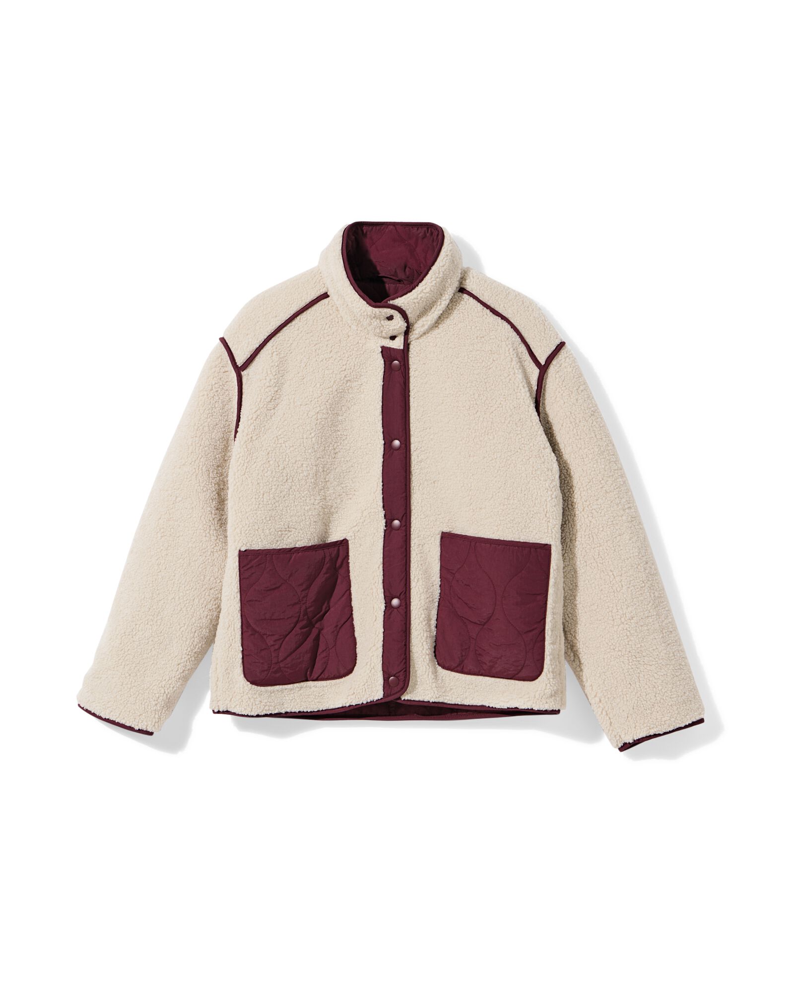 Wendbare Damenjacke Eloise mit Teddystoff rot rot - 36202050RED - HEMA