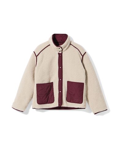 Wendbare Damenjacke Eloise mit Teddystoff rot rot - 36202050RED - HEMA