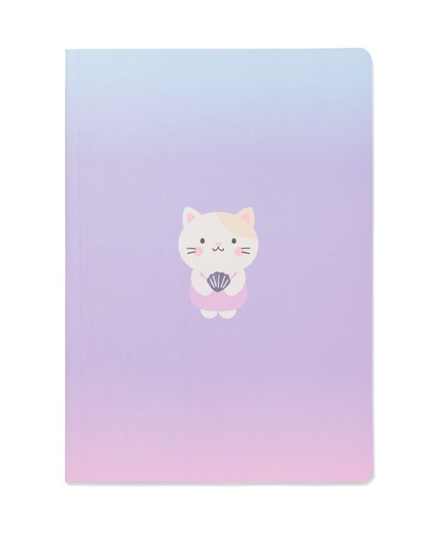 cahier 22,5x18 cm lign&eacute; chat - 14102212 - HEMA