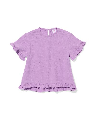Kinderbluse mit Stickerei lila - 30856507LILAC - HEMA