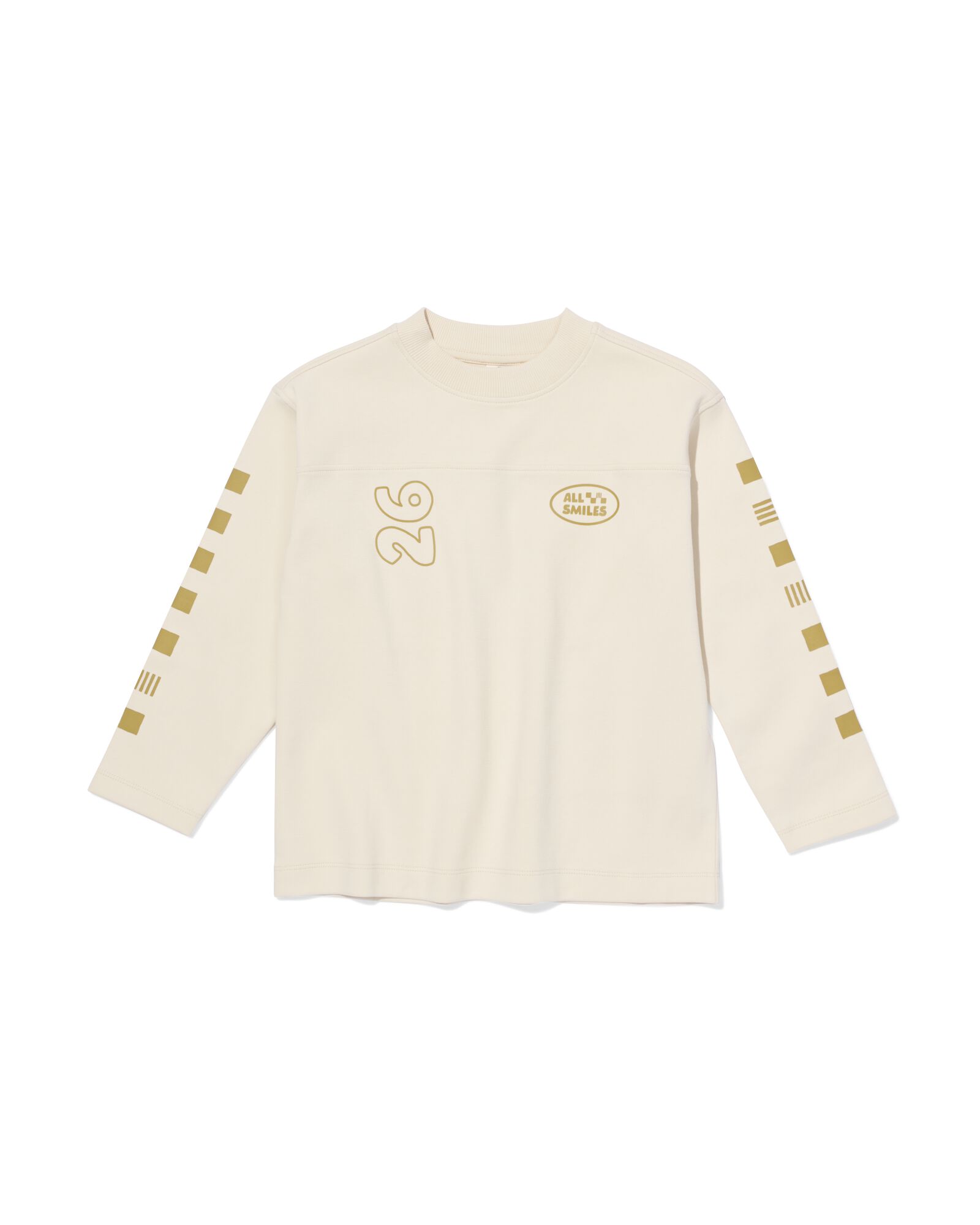 kinder T-shirt blokken ecru - 30712103ECRU - HEMA