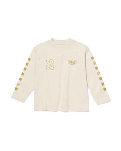kinder T-shirt blokken ecru - 30712103ECRU - HEMA