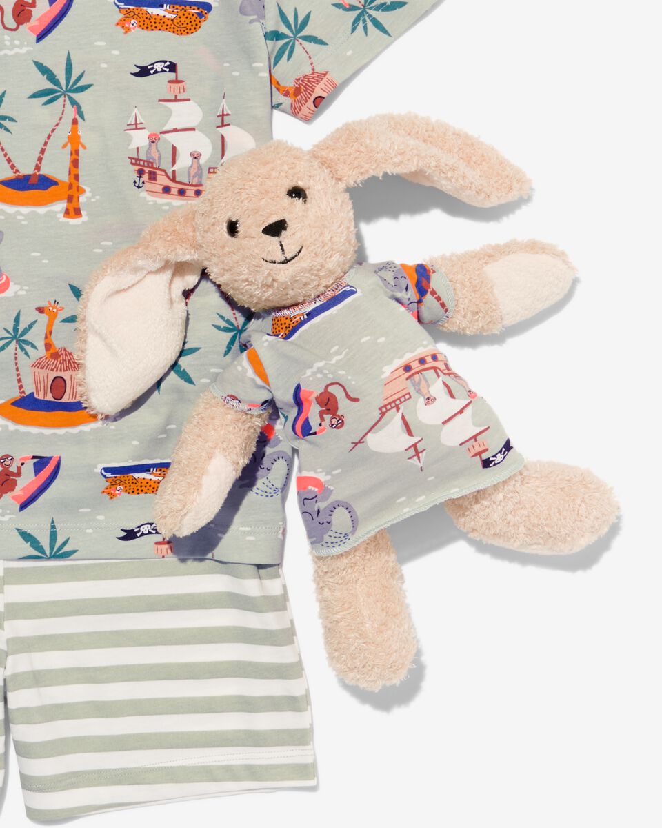 Kinder-Kurzpyjama, Pirat, mit Puppen-Nachthemd hellgrün hellgrün - 1000030191 - HEMA