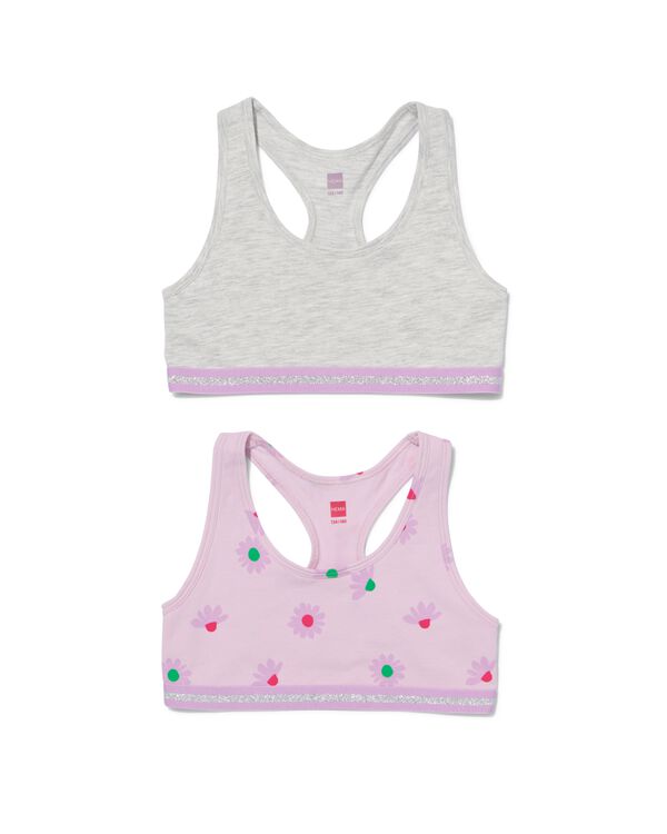 2 croptops enfant coton stretch lilas - 19331430LILAC - HEMA