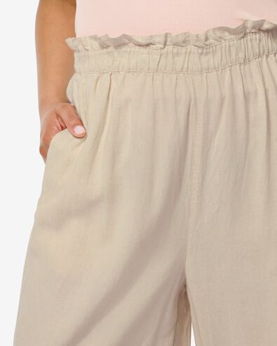 pantalon femme Raiza avec lin beige XL - 36226789 - HEMA
