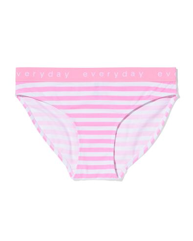 slip femme coton everyday bande ceintur&eacute;e rayures rose - 19601724PINK - HEMA