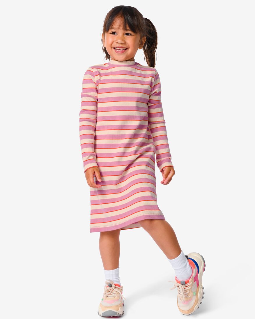 Kinder-Kleid, gerippt eierschalenfarben eierschalenfarben - 1000032422 - HEMA