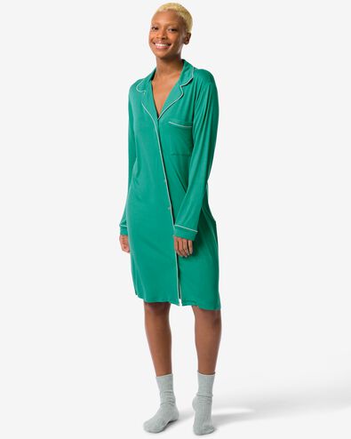 chemise de nuit femme viscose vert marin M - 23470152 - HEMA