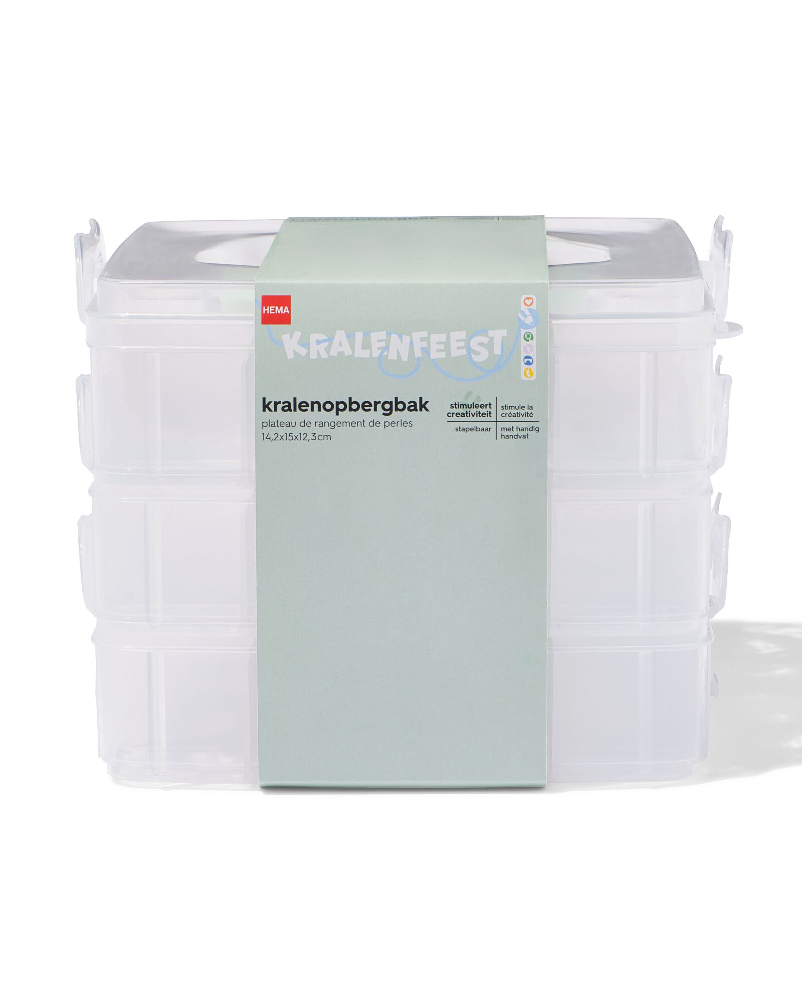 bo&icirc;te de rangement pour perles empilable - 3 pi&egrave;ces - 15900530 - HEMA