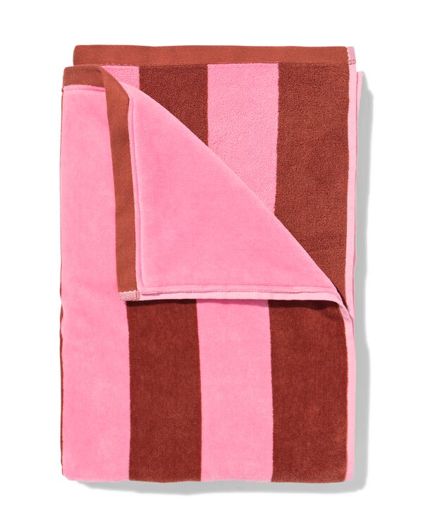 serviette de plage 90x180cm velours rayures - 5200167 - HEMA