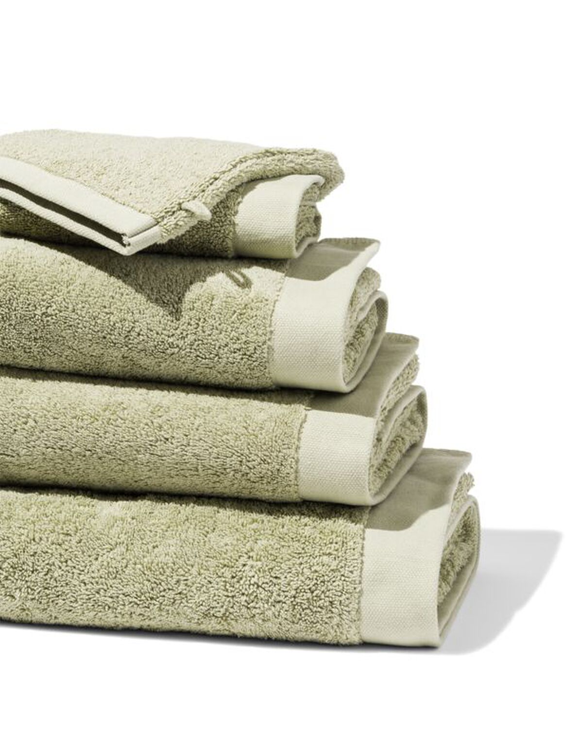 ensemble de serviettes de bain qualité hôtel ultra douces vert clair - 200213 - HEMA
