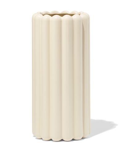 vase 28cm c&eacute;ramique nervur&eacute; blanc - 13325104 - HEMA
