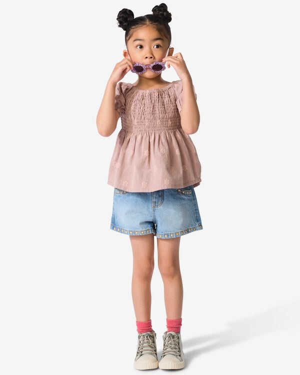 short enfant brod&eacute; bleu bleu - 30844114BLUE - HEMA