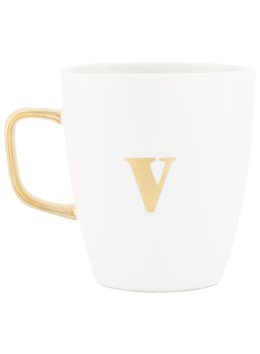 mug avec lettre v blanc V - 60030071 - HEMA