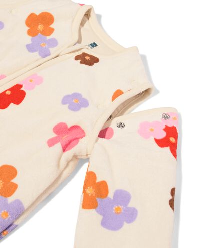 gigoteuse avec manches amovibles velours tog 3,0 fleurs blanc cass&eacute; blanc cass&eacute; - 33365150OFFWHITE - HEMA