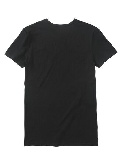 heren t-shirt slim fit o-hals naadloos - 2 stuks zwart zwart - 1000009782 - HEMA