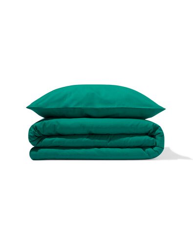 housse de couette 140x200/220 coton doux vert fonc&eacute; - 5750182 - HEMA