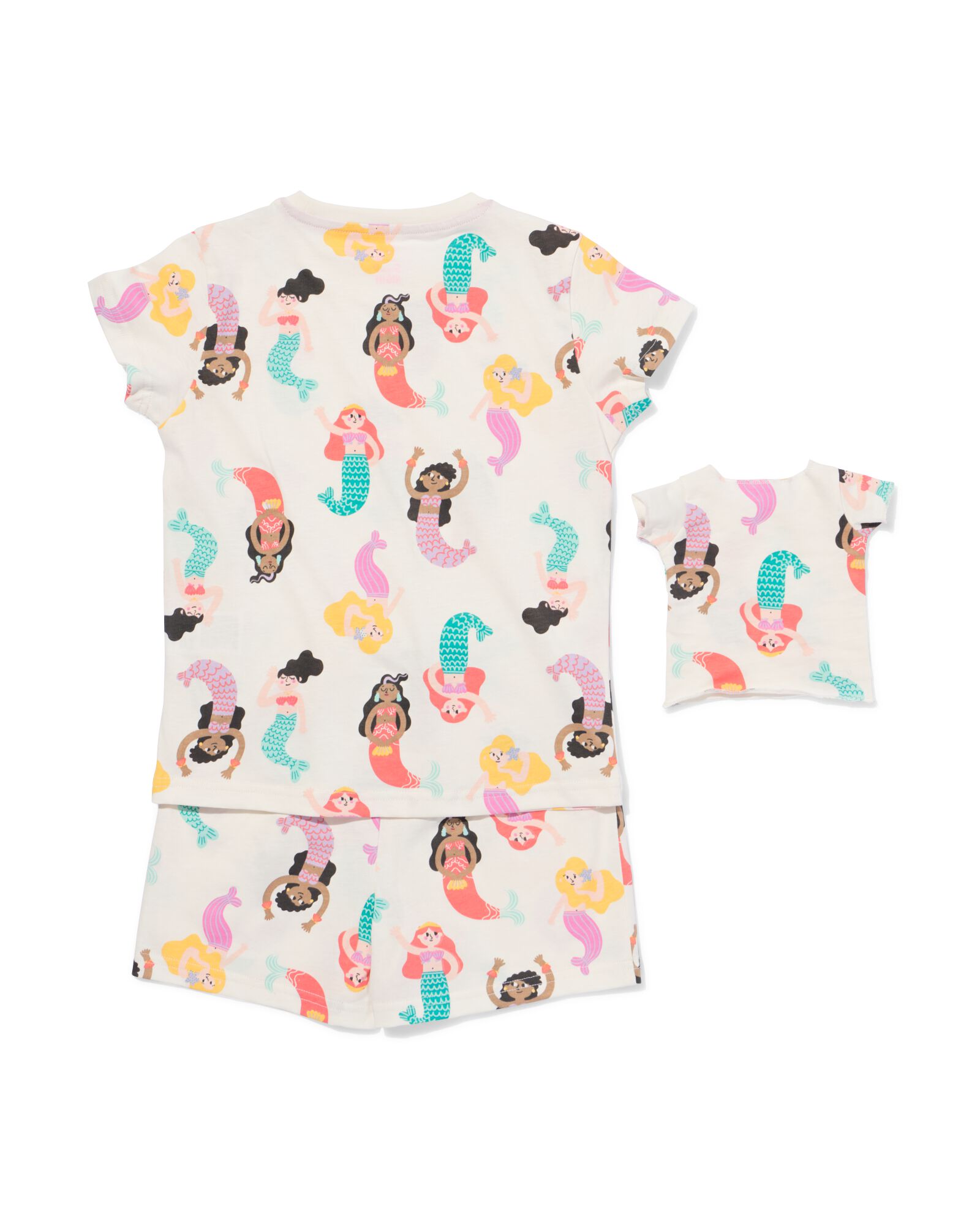 Kinder-Kurz-Pyjama Meerjungfrau eierschalenfarben eierschalenfarben - 23002860OFFWHITE - HEMA