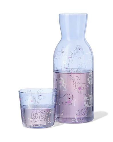 Karaffe 1000 ml mit Trinkglas, Hunde - 61104424 - HEMA