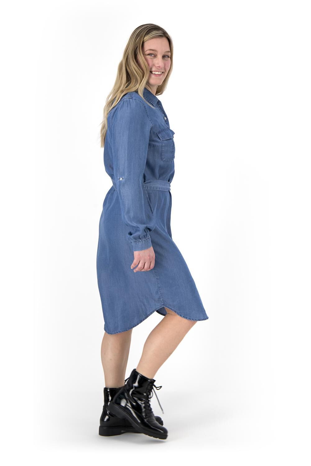 women's dress mid blue - HEMA