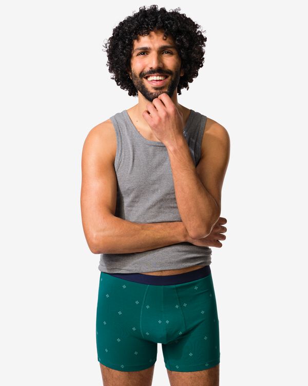 Herren-Boxershorts gestreift &ndash; 3 St&uuml;ck gr&uuml;n gr&uuml;n - 19168300GREEN - HEMA