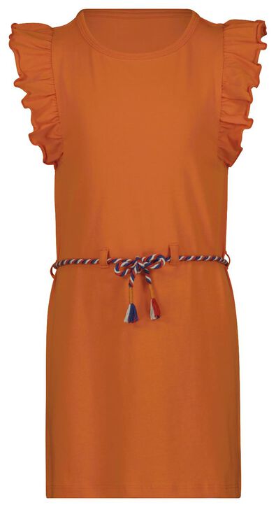 robe enfant à volants et cordon à la taille orange - 1000027258 - HEMA