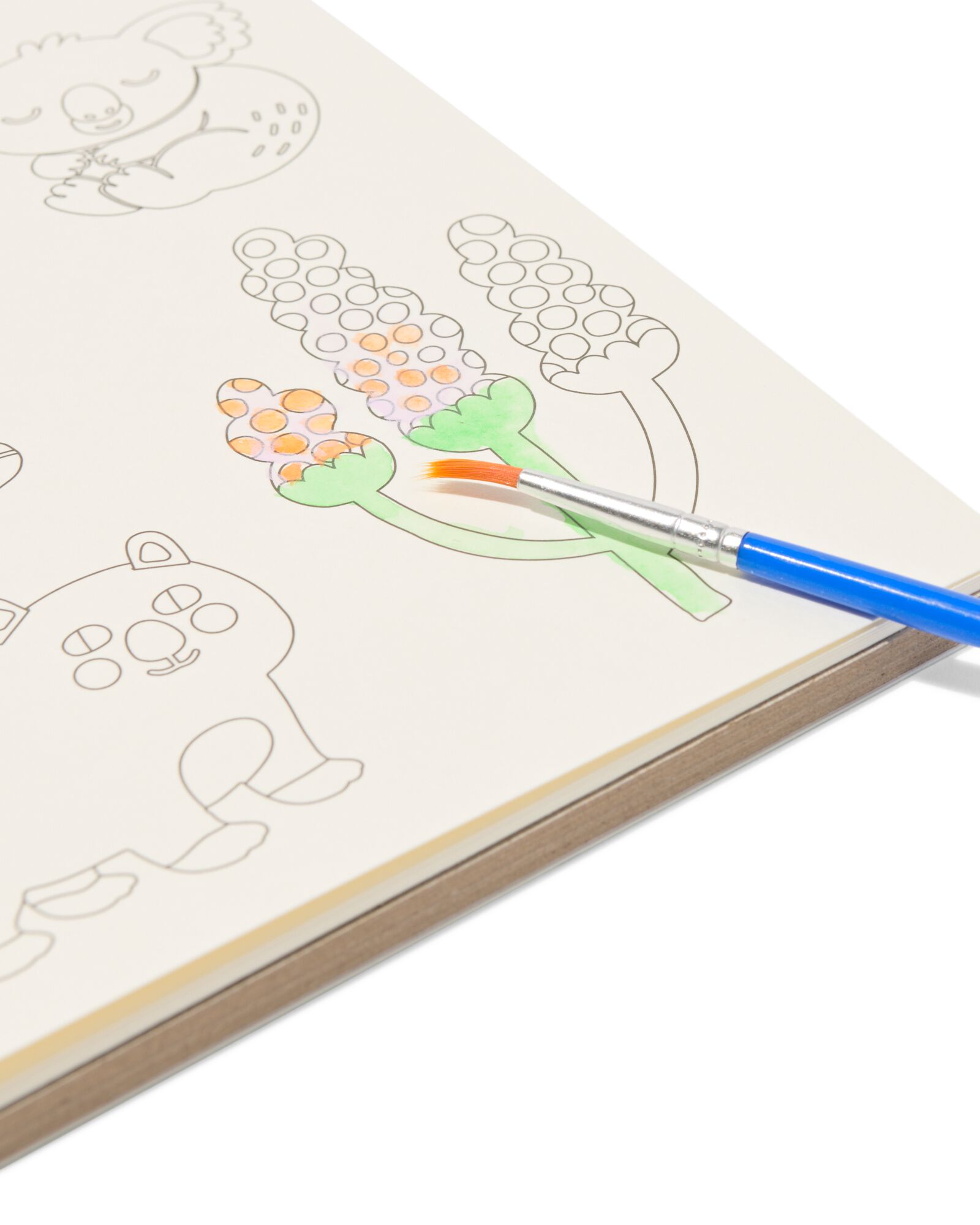 waterverfboek met kwast 14x21cm bosdieren - 15900465 - HEMA