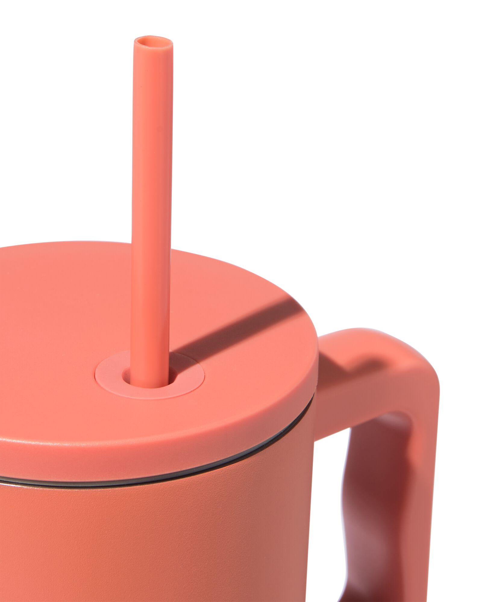 Trinkbecher mit Trinkhalm, 900 ml, Edelstahl, Terra - 80650266 - HEMA