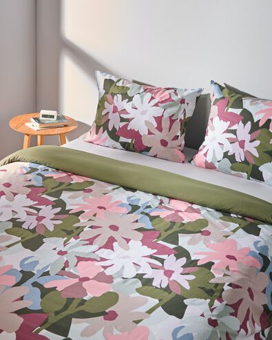 housse de couette coton doux 200x200/220 flora - 5790083 - HEMA