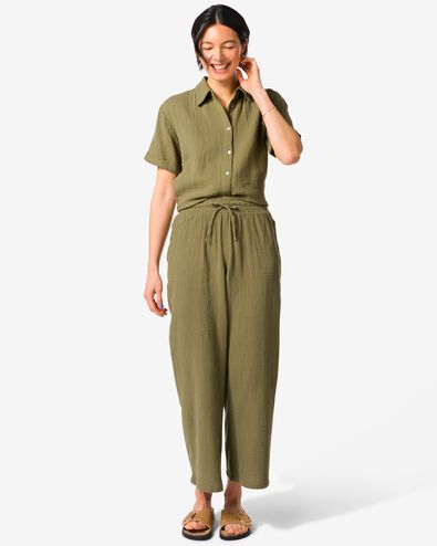 Damenhose, Regular Fit, Musselin gr&uuml;n gr&uuml;n - 36303920GREEN - HEMA