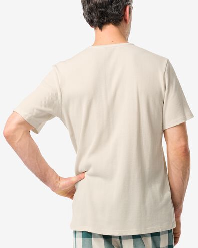 Herren-Loungeshirt, Baumwolle mit Waffeloptik beige beige - 23660770BEIGE - HEMA
